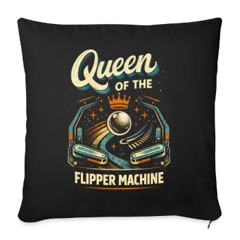 Pinball Pinball Player Queen Of Pinball Machine - Sofa pillowcase 17,3'' x 17,3'' (45 x 45 cm) - black - Front
