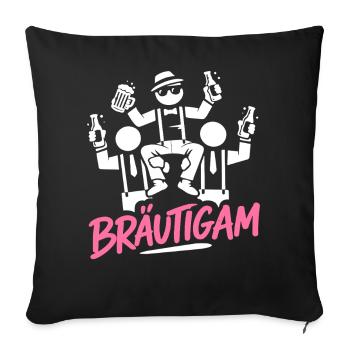 T-shirt du marié Enterrement de vie de garçon Garçons Enterrement de vie de garçon - Housse de coussin décorative 45 x 45 cm - noir - Devant