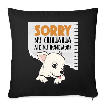 Chihuahua Chihuahueño Désolé Mon - Housse de coussin décorative 45 x 45 cm - noir - Devant