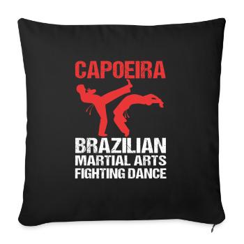Capoeira - Sofa pillowcase 17,3'' x 17,3'' (45 x 45 cm) - black - Front