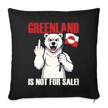 Le Groenland n’est pas à vendre - Housse de coussin décorative 45 x 45 cm - noir - Devant