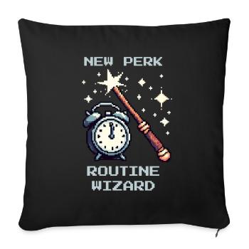 Magicien de routine | Vie quotidienne du travail social - Housse de coussin décorative 45 x 45 cm - noir - Devant