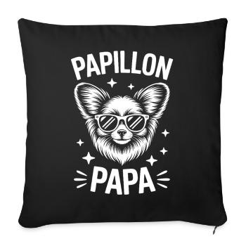 Papillon Sprüche Hunde Lustiges Papillon Geschenk  - Sofakissenbezug 45 x 45 cm - Schwarz - Vorne