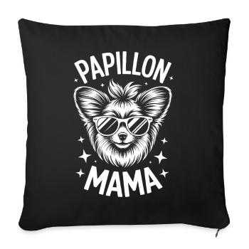 Papillon Sprüche Hunde Lustiges Papillon Geschenk  - Sofakissenbezug 45 x 45 cm - Schwarz - Vorne