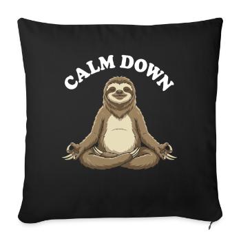 Silent Sloth Meditation Moment - Sofa pillowcase 17,3'' x 17,3'' (45 x 45 cm) - black - Front