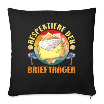 Parcel deliverers RESPECT THE POSTMAN LUSTIG - Sofa pillowcase 17,3'' x 17,3'' (45 x 45 cm) - black - Front