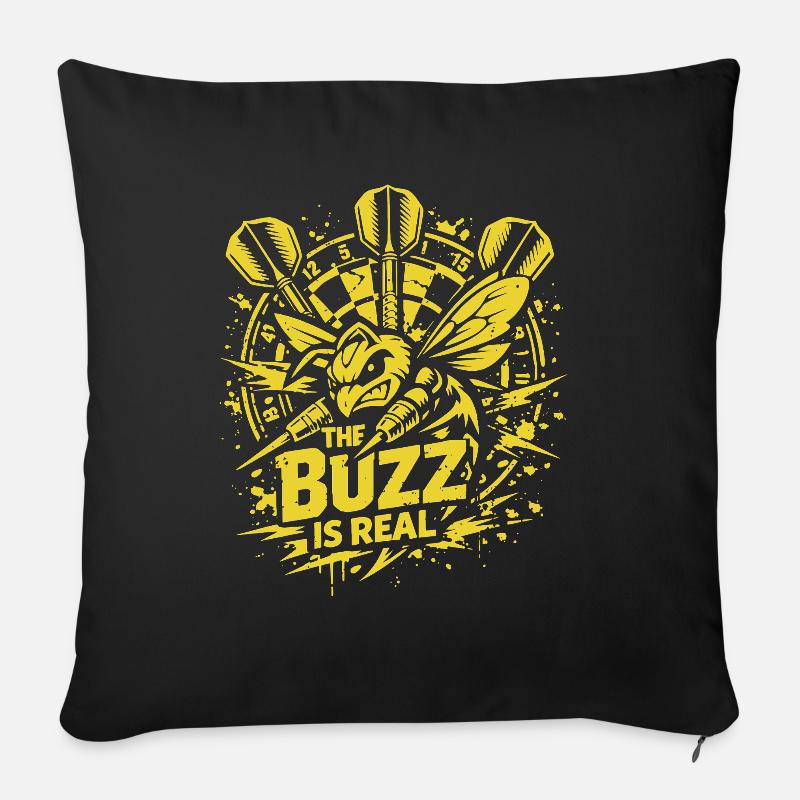 Ally Pally | The Buzz ist Real - Darts Turnier - Sofakissenbezug 45 x 45 cm - Schwarz