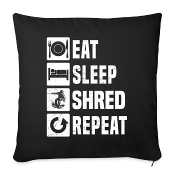 Message de snowboard clair - Housse de coussin décorative 45 x 45 cm - noir - Devant