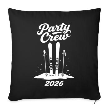 Party Crew 2026 Skiing Après-Ski Group - Sofa pillowcase 17,3'' x 17,3'' (45 x 45 cm) - black - Front