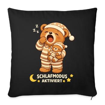 Sleep Shirt Sleeping Pajamas Teddy Bear Sleep Mode - Sofa pillowcase 17,3'' x 17,3'' (45 x 45 cm) - black - Front