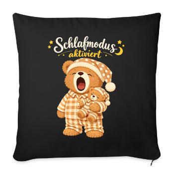 Sleep Shirt Sleeping Pajamas Teddy Bear Sleep Mode - Sofa pillowcase 17,3'' x 17,3'' (45 x 45 cm) - black - Front