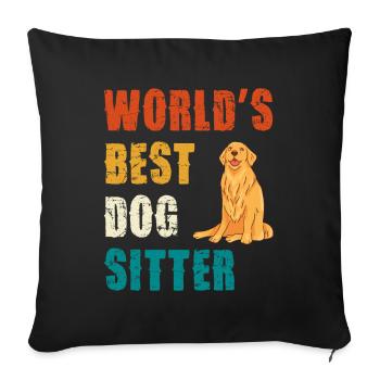 Meilleur gardien de chien au monde - Housse de coussin décorative 45 x 45 cm - noir - Devant