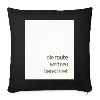 The route is recalculated – a modern statement - Sofa pillowcase 17,3'' x 17,3'' (45 x 45 cm) - black - Front