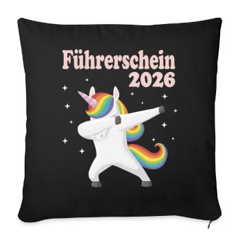 Driver's license 2026 passed car driving motorcycle - Sofa pillowcase 17,3'' x 17,3'' (45 x 45 cm) - black - Front