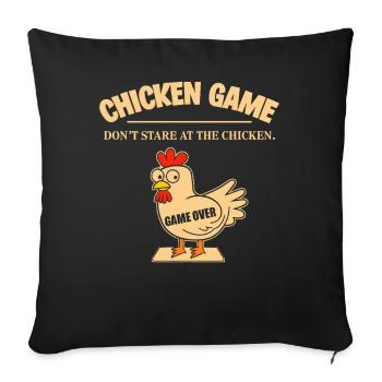 Poulet Game Over Humour Cartoon - Housse de coussin décorative 45 x 45 cm - noir - Devant