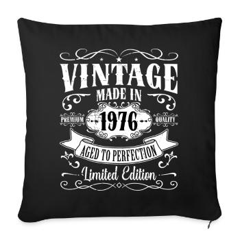 Édition limitée vintage 1976 - Housse de coussin décorative 45 x 45 cm - noir - Devant