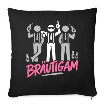 T-shirt du marié Enterrement de vie de garçon Garçons Enterrement de vie de garçon - Housse de coussin décorative 45 x 45 cm - noir - Devant