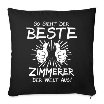 Meilleur charpentier - Housse de coussin décorative 45 x 45 cm - noir - Devant