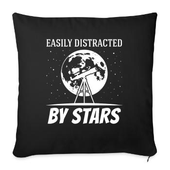 Facilement distrait par la conception astronomique des étoiles - Housse de coussin décorative 45 x 45 cm - noir - Devant