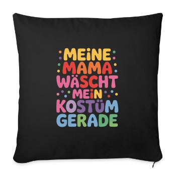 Maman de lingerie costumée de carnaval - Housse de coussin décorative 45 x 45 cm - noir - Devant