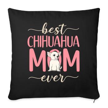 Chihuahua Chihuahueño Maman Best - Housse de coussin décorative 45 x 45 cm - noir - Devant