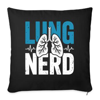 Lungs Nerd Graphic - Sofa pillowcase 17,3'' x 17,3'' (45 x 45 cm) - black - Front