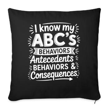 ABC behavior: antecedent and consequences - Sofa pillowcase 17,3'' x 17,3'' (45 x 45 cm) - black - Front