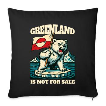 Le Groenland n’est pas à vendre - Housse de coussin décorative 45 x 45 cm - noir - Devant