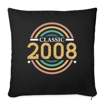 Classic 2008 Birthday 18 Year Old Year Birth - Sofa pillowcase 17,3'' x 17,3'' (45 x 45 cm) - black - Front