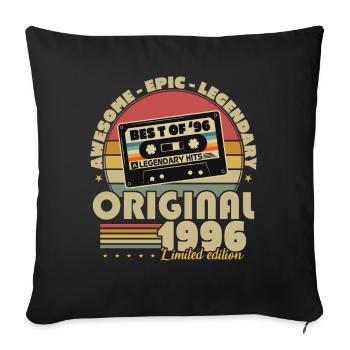 Original 1996 Vintage Vintage Birthday Retro - Sofa pillowcase 17,3'' x 17,3'' (45 x 45 cm) - black - Front