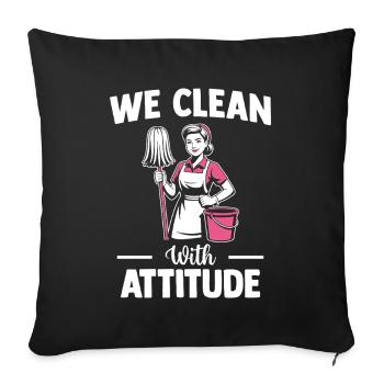 Motif de l’équipe de nettoyage - Housse de coussin décorative 45 x 45 cm - noir - Devant