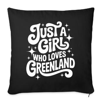 Juste une fille qui aime le Groenland Fan de Grönland - Housse de coussin décorative 45 x 45 cm - noir - Devant