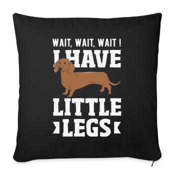 Attends-moi, j’ai de petites jambes - Housse de coussin décorative 45 x 45 cm - noir - Devant