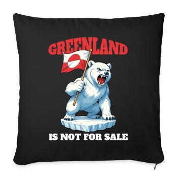 Greenland Is Not For Sale - Sofa pillowcase 17,3'' x 17,3'' (45 x 45 cm) - black - Front