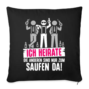 T-shirt du marié Enterrement de vie de garçon Garçons Enterrement de vie de garçon - Housse de coussin décorative 45 x 45 cm - noir - Devant