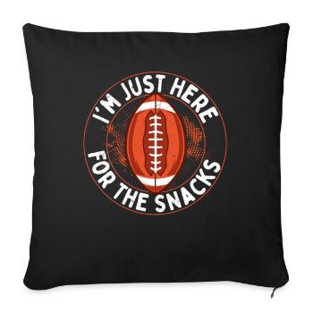 I'm Just Here For The Snacks Player Fan Football - Sofa pillowcase 17,3'' x 17,3'' (45 x 45 cm) - black - Front