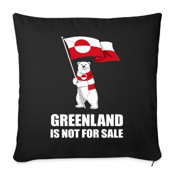 Greenland Non à la Vente Ours - Housse de coussin décorative 45 x 45 cm - noir - Devant