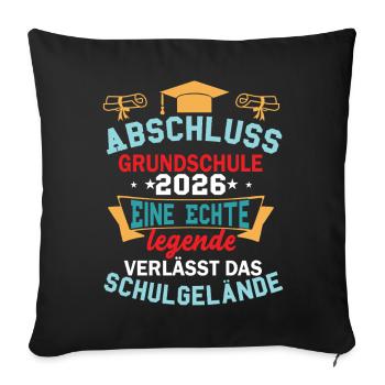 Graduation from primary school in 2026 Legend leaves - Sofa pillowcase 17,3'' x 17,3'' (45 x 45 cm) - black - Front
