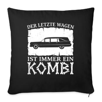 The last car is always a station wagon – undertaker - Sofa pillowcase 17,3'' x 17,3'' (45 x 45 cm) - black - Front