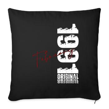 35e anniversaire février 1991 Millésime original - Housse de coussin décorative 45 x 45 cm - noir - Devant