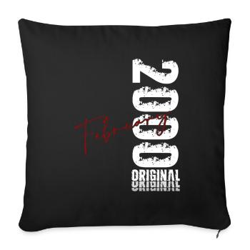 26e anniversaire février 2000 Millésime original - Housse de coussin décorative 45 x 45 cm - noir - Devant