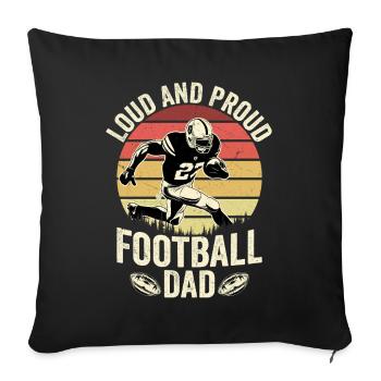 Saison des fans de joueurs de football fort et fiers - Housse de coussin décorative 45 x 45 cm - noir - Devant