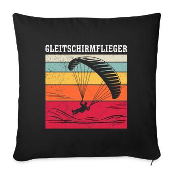 Paraglider GLEITSCHIRMFLIEGER LUSTIG - Housse de coussin décorative 45 x 45 cm - noir - Devant