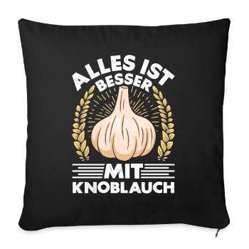 TOUT EST MIEUX AVEC DE L’AIL - Housse de coussin décorative 45 x 45 cm - noir - Devant