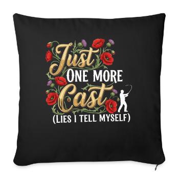 Encore un lancer de mensonges, je me dis en pêchant - Housse de coussin décorative 45 x 45 cm - noir - Devant