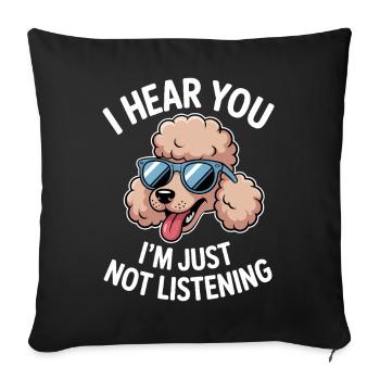 Paroles de caniche Caniche Cadeau drôle de caniche - Housse de coussin décorative 45 x 45 cm - noir - Devant