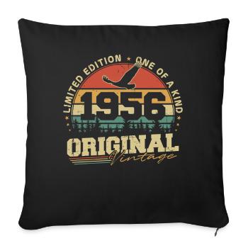 Original 1956 Vintage Vintage Anniversaire Rétro - Housse de coussin décorative 45 x 45 cm - noir - Devant