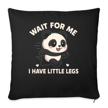 Panda dit Humour Mème Idée de cadeau drôle Drôle - Housse de coussin décorative 45 x 45 cm - noir - Devant