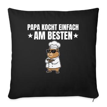 Dad Cooks Best - Capybara Chef - Sofa pillowcase 17,3'' x 17,3'' (45 x 45 cm) - black - Front