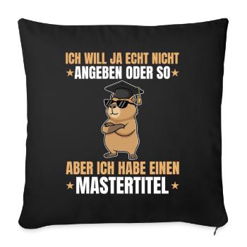 Master's exam passed Capybara with master's degree - Sofa pillowcase 17,3'' x 17,3'' (45 x 45 cm) - black - Front